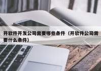 开软件开发公司需要哪些条件（开软件公司需要什么条件）