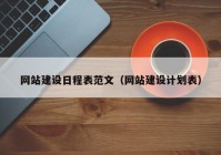 网站建设日程表范文（网站建设计划表）