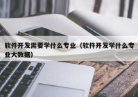 软件开发需要学什么专业（软件开发学什么专业大数据）