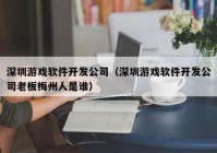 深圳游戏软件开发公司（深圳游戏软件开发公司老板梅州人是谁）