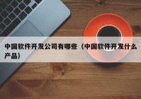 中国软件开发公司有哪些（中国软件开发什么产品）