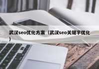 武汉seo优化方案（武汉seo关键字优化）