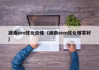 湖南seo优化价格（湖南sem优化哪家好）