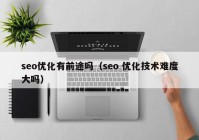 seo优化有前途吗（seo 优化技术难度大吗）