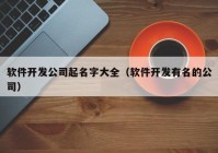 软件开发公司起名字大全（软件开发有名的公司）