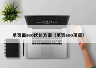 单页面seo优化方案（单页seo项目）