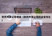 软件开发公司使命（软件开发公司的企业文化）