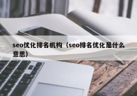 seo优化排名机构（seo排名优化是什么意思）