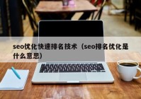 seo优化快速排名技术（seo排名优化是什么意思）