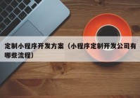 定制小程序开发方案（小程序定制开发公司有哪些流程）