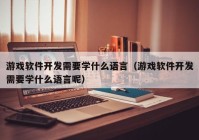 游戏软件开发需要学什么语言（游戏软件开发需要学什么语言呢）