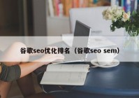 谷歌seo优化排名（谷歌seo sem）