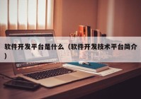 软件开发平台是什么（软件开发技术平台简介）