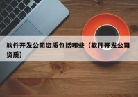 软件开发公司资质包括哪些（软件开发公司 资质）