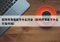 软件开发是属于什么行业（软件开发属于什么行业代码）