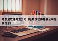 哈尔滨软件开发公司（哈尔滨软件开发公司招聘信息）