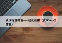 武汉标准抖音seo优化价位（武汉seo工作室）