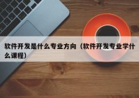 软件开发是什么专业方向（软件开发专业学什么课程）