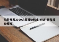 软件开发3000人天报价标准（软件开发报价模板）