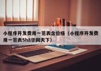 小程序开发费用一览表含价格（小程序开发费用一览表5h8华网天下）